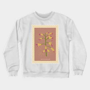 Vintage Plectrum Hyemale Flowers Stamp Crewneck Sweatshirt